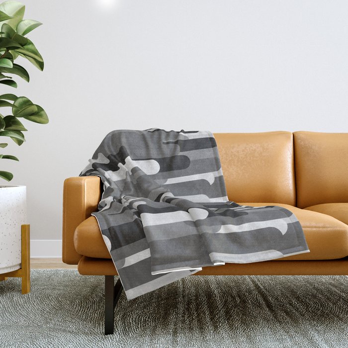 Retro pattern 003 monotones Throw Blanket