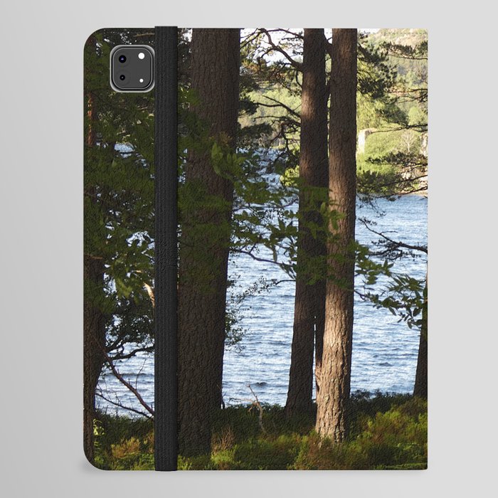 Scottish Highlands Pine Trees Loch Side Summer View Nature Photography iPad Folio Case