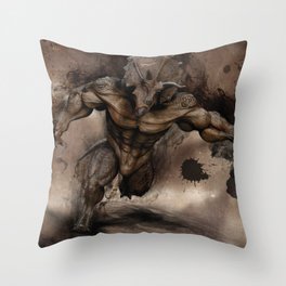 Triceratops human Throw Pillow