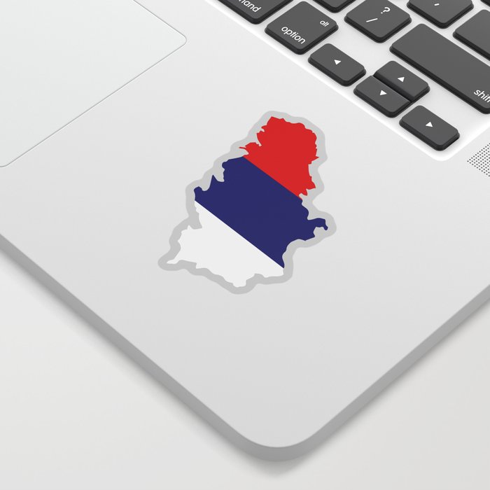 Serbia map Serbian national colors Sticker