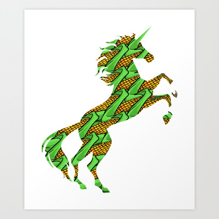 Corn Cobs Unicorn Corncob Maize Magical Unicorn Art Print By