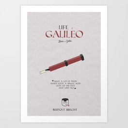 Life of Galileo Galilei, Bertolt Brecht, book cover, classic novel, play, poster, penguin, theatre Art Print