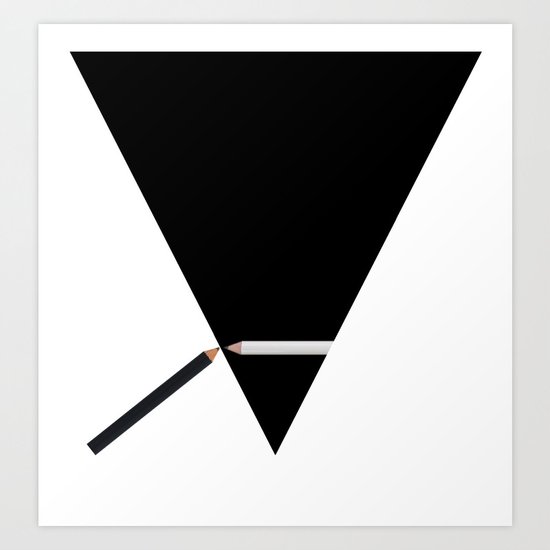 black and white Art Print