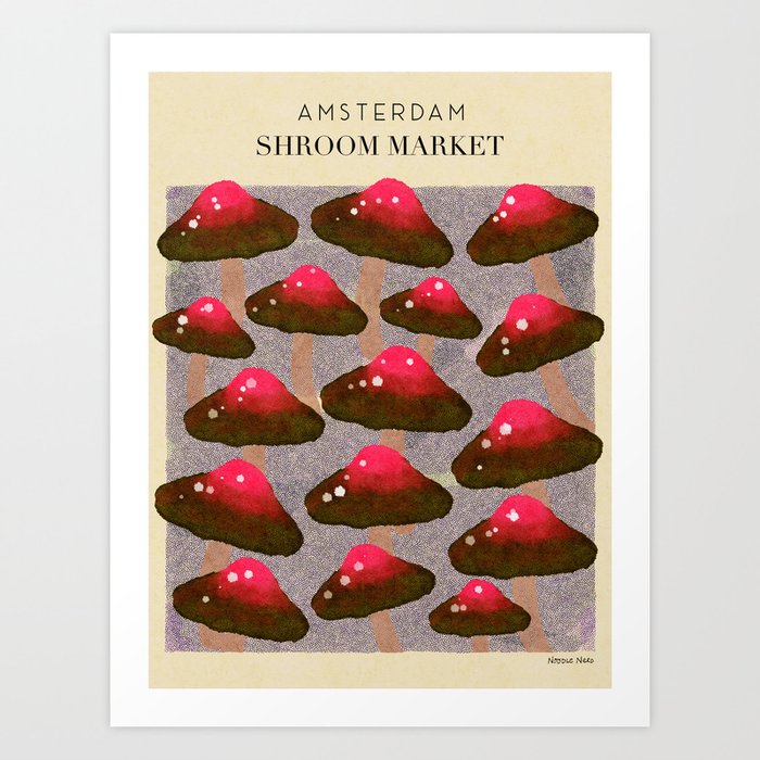 Red Mushroom print - Amsterdam Market Art Print