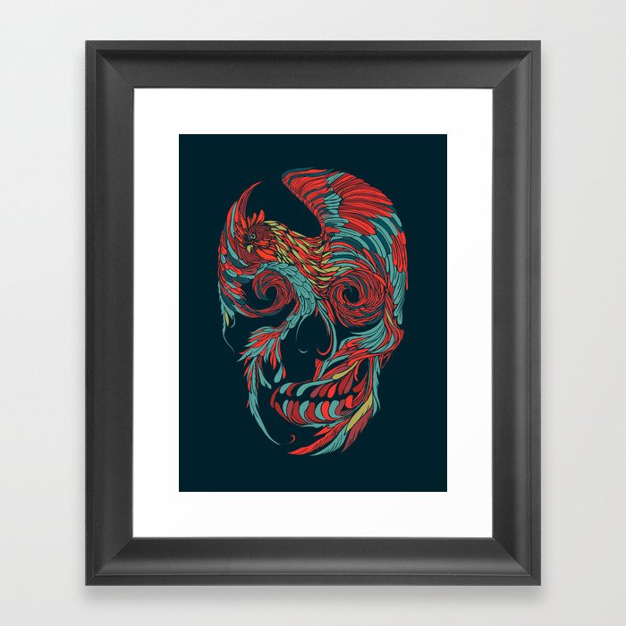 Rooster Skull Framed Art Print