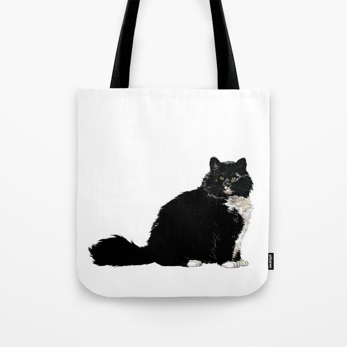 Black And White Cat Tote Bag By Bignosework Society6