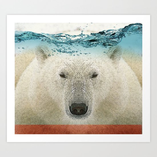 bear line Art Print