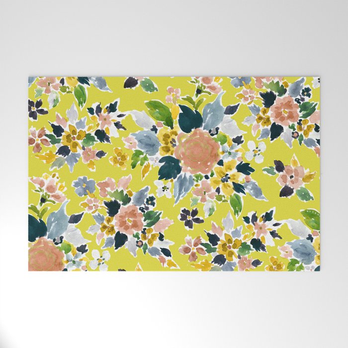 WHIMSY Floral in Yellow Welcome Mat
