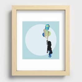 Little Girl With Balloons Recessed Framed Print