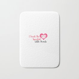 I Teach the sweetest hearts rainbow teacher valentines logo design Pullover Hoodie Sticker Bath Mat