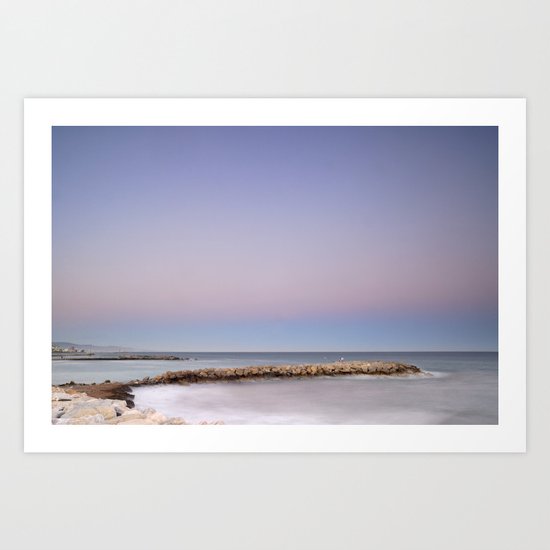 Pink blue sunset over Banus Art Print