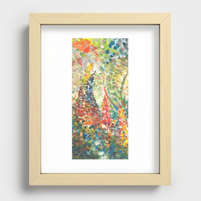 Abstract flowers painting Recessed Framed Print
