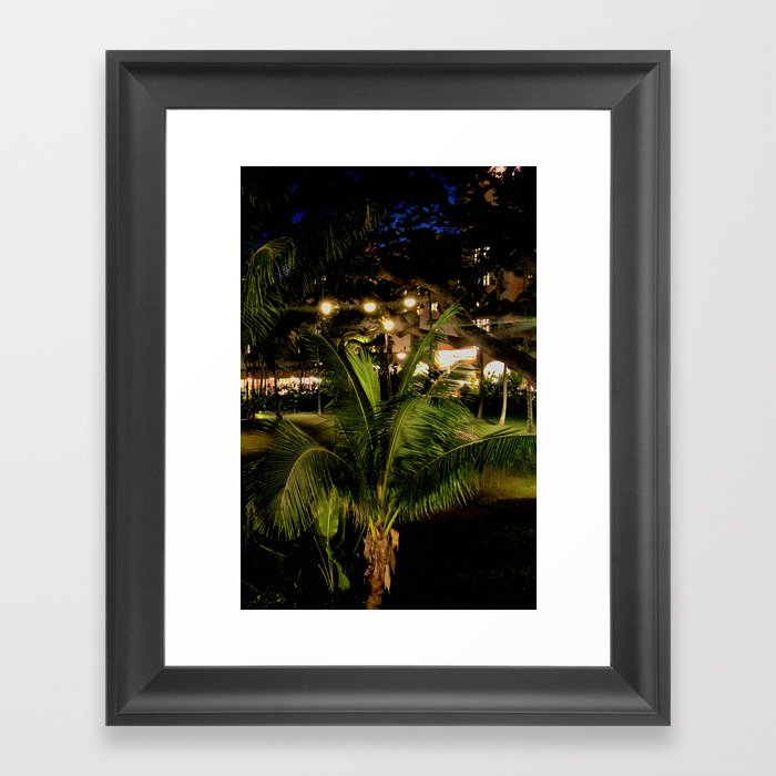 Coconut Grove At Night Framed Art Print