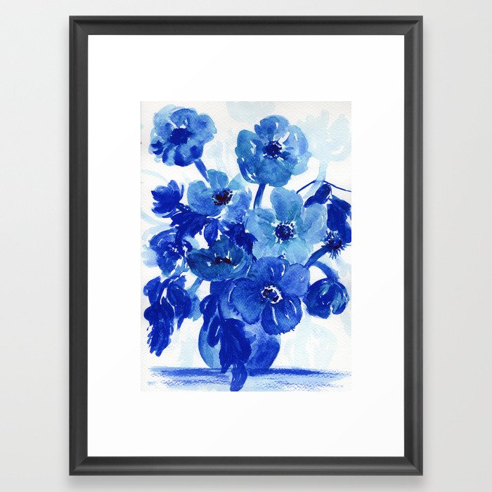 blue stillife Framed Art Print
