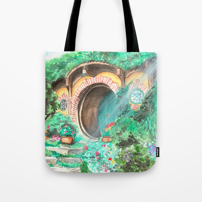 Beautiful Watercolour BagEnd Door Landscape Tote Bag