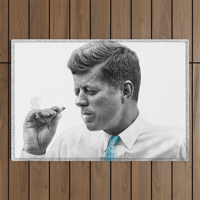 John F Kennedy Smoking Outdoor Rug