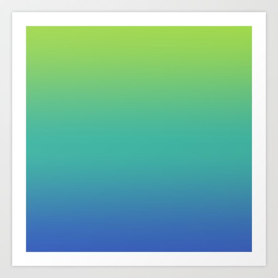 GREEN -> TEAL -> BLUE FADE Art Print