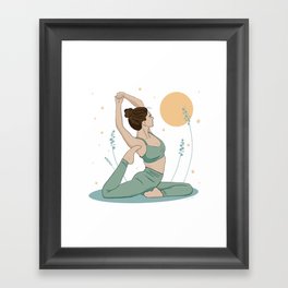 Girl in yoga pose Framed Art Print