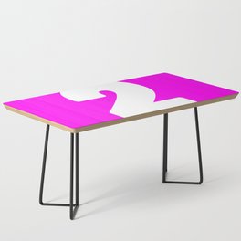2 (White & Magenta Number) Coffee Table