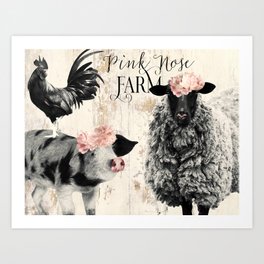 Pink Nose Farm II Art Print