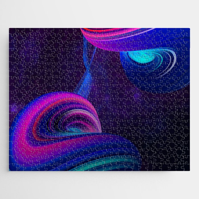 Neon twisted space #3 Jigsaw Puzzle