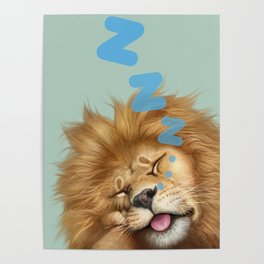 Sleeping Lion Poster