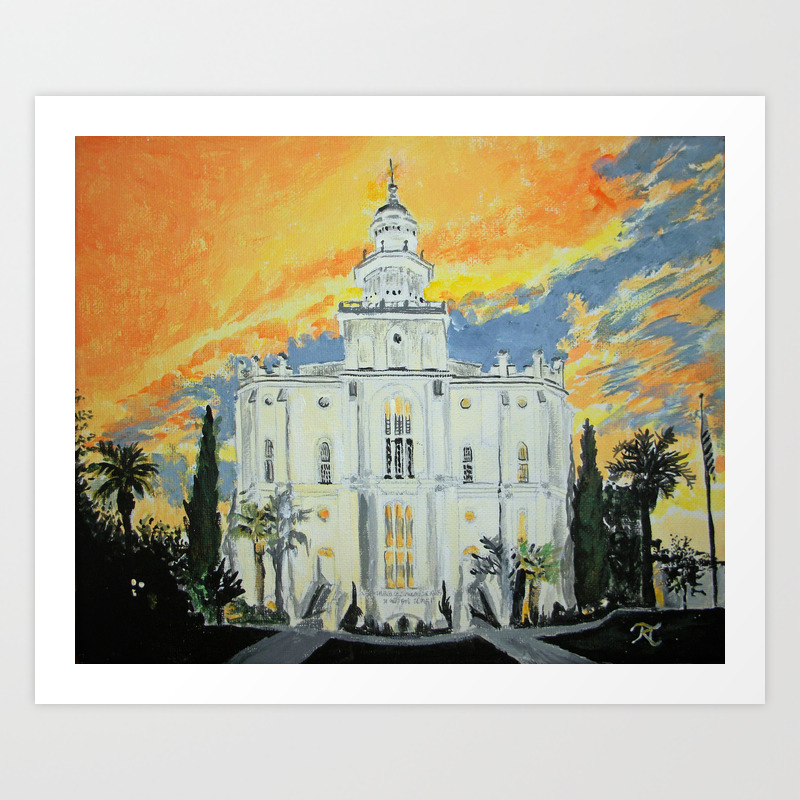 St George Utah Lds Temple Art Print By Bekablo Society6