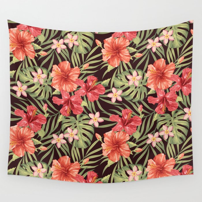 Painterly Hibiscus Wall Tapestry