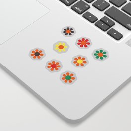 Hippy Flower Daisy Colorful Pattern Sticker