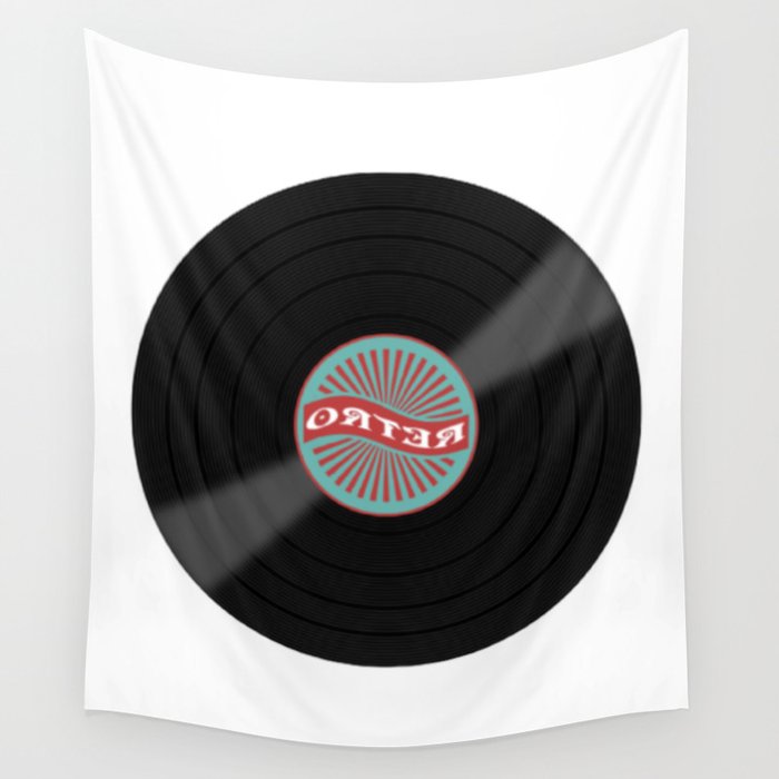 Wrong Way Written Backwards Retro Music Vynil Wall Tapestry