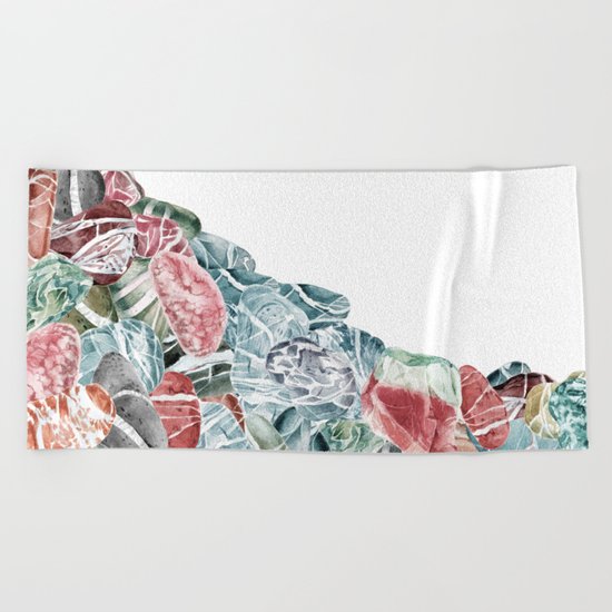 Coral Sea Pebbles Beach Towel