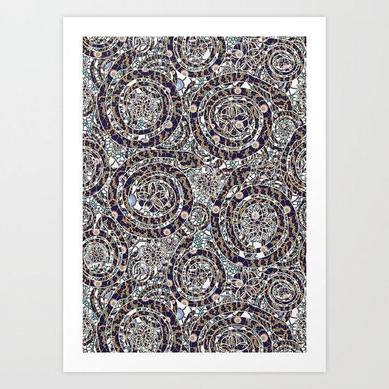 Year of the Snake mosaic Art Print