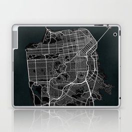 San Francisco City Map of California, USA - Dark Laptop Skin