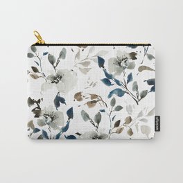 Inky Blue Florals Carry-All Pouch