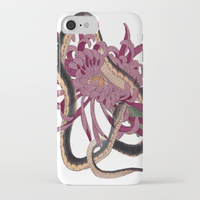Snake and chrysanthemum  iPhone Case