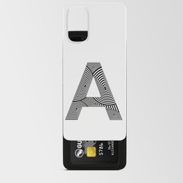 letra A mayúscula en color blanco y negro, con lineas creando efecto de volumen Android Card Case