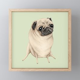 Sweet Fawn Pug Framed Mini Art Print