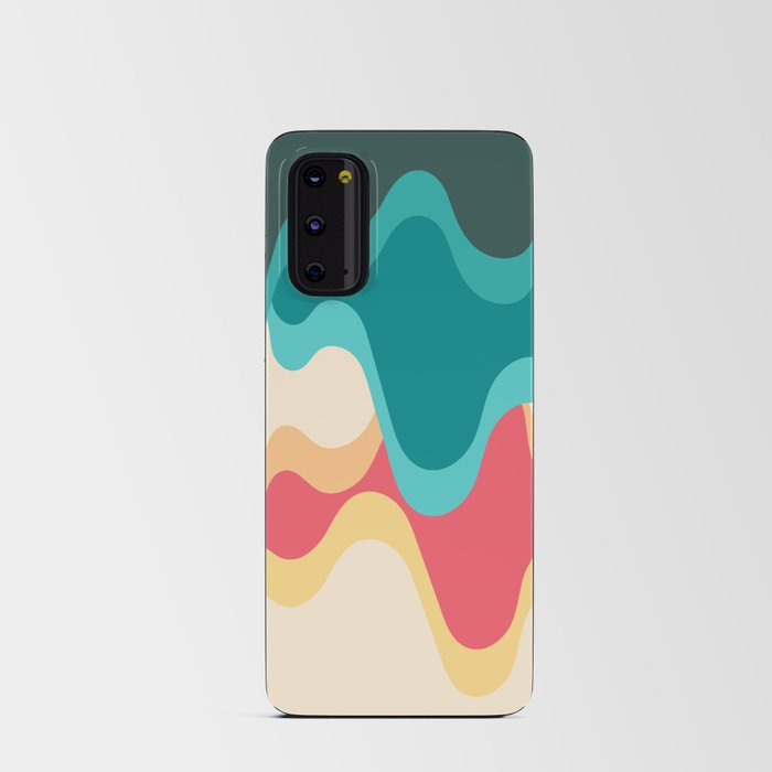 Waves Rippling and Cascading At The Beach Abstract Nature Art In Summer Beach Color Palette Android Card Case