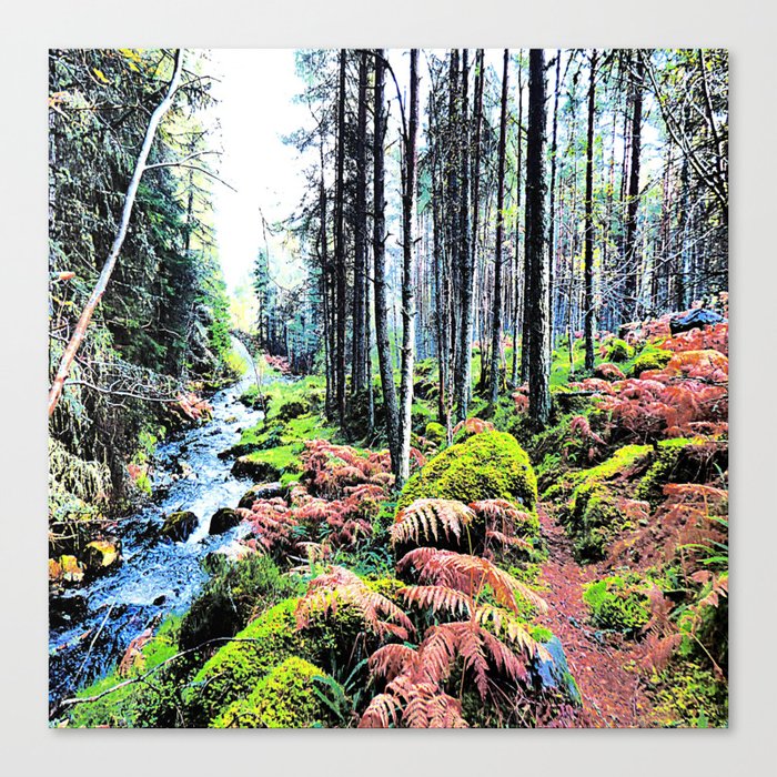 Nature Path Through the Forest in Expressive and I Art  Canvas Print