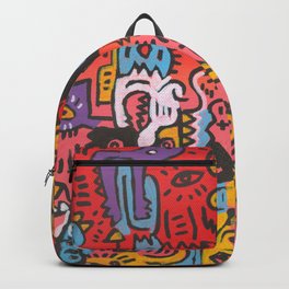 Sweet Monsters Acrylic Painting and Posca Backpack | Pop, Ink, Design, Fashion, Mode, Painting, Eighties, Illustration, Red, Decoration 