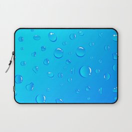 Water Droplets on Blue Background. Laptop Sleeve
