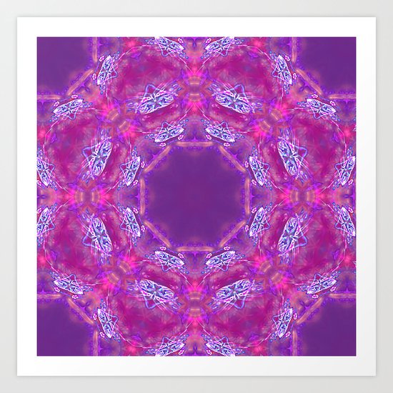 Pink Lace Kaleidoscope Art Print