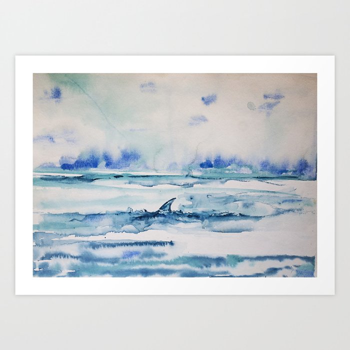 Gliding in shallow water Art Print