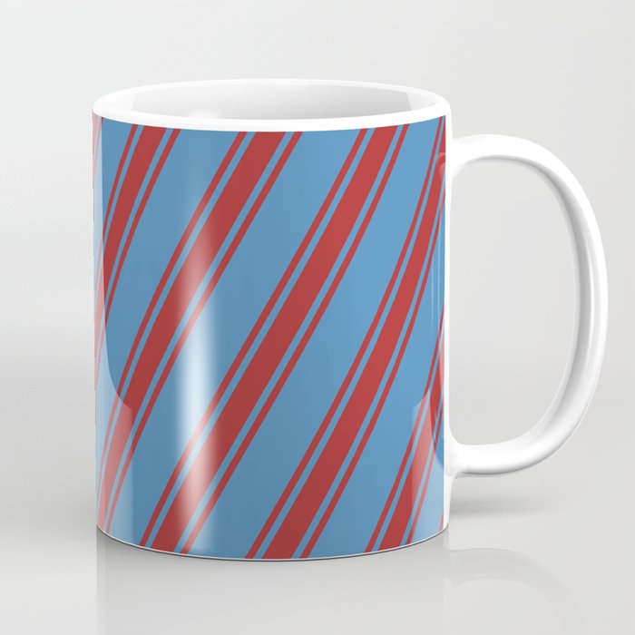 Blue & Brown Colored Striped Pattern Coffee Mug