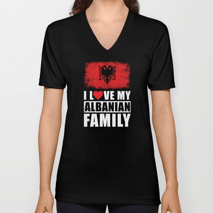 Albanian Family V Neck T Shirt