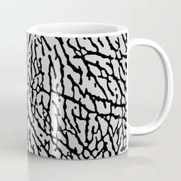 Elephant Print black / gray Coffee Mug