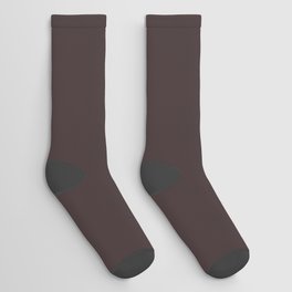 Dark Gray Brown Solid Color Pantone Chocolate Plum 19-1110 TCX Shades of Black Hues Socks