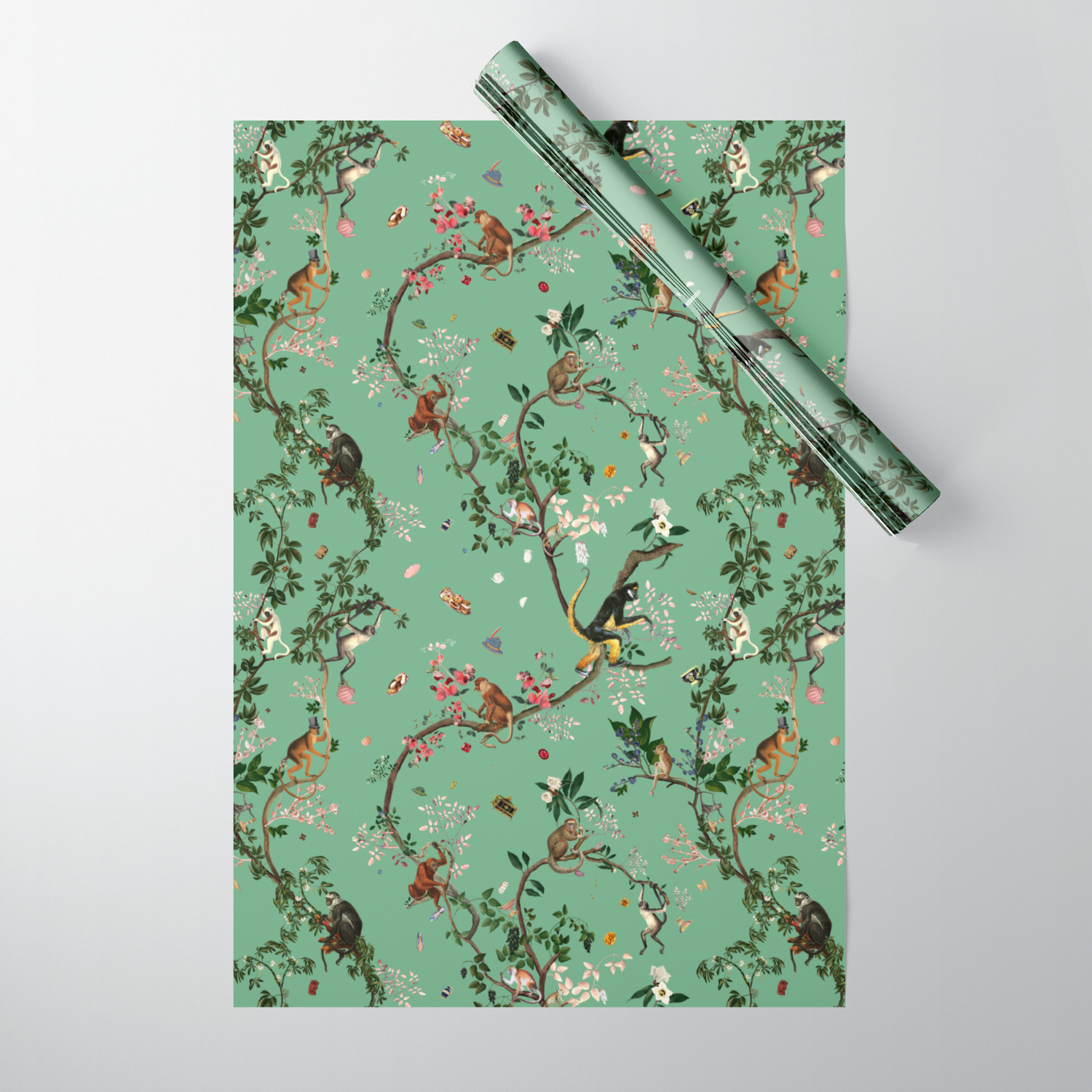 monkey wrapping paper