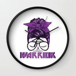 Purple Alzheimer's Warrior Alzheimer's Awareness Wall Clock