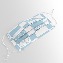 HAPPY Checkerboard 2.0 (Morning Sky Light Blue Color) Face Mask